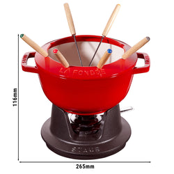 STAUB | SPECIALITIES - Zestaw do fondue - Ø 200mm - żeliwo - wiśniowa czerwień