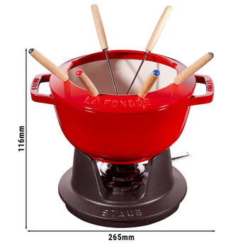 STAUB | SPECIALITIES - Zestaw do fondue - Ø 200mm - żeliwo - wiśniowa czerwień - Prime Gastro
