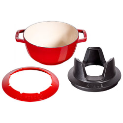 STAUB | SPECIALITIES - Zestaw do fondue - Ø 200mm - żeliwo - wiśniowa czerwień