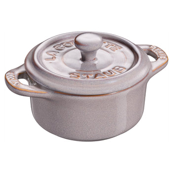 STAUB | CERAMIQUE - Mini Cocotte - Ø 100 mm - okrągła - ceramiczna - szary antyczny - Prime Gastro