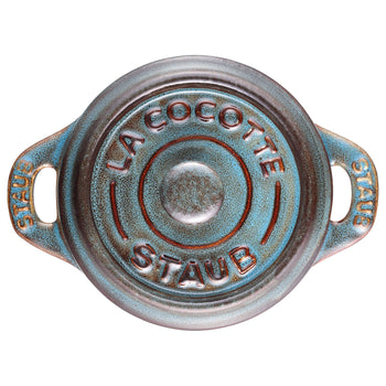 STAUB | CERAMIQUE - Mini Cocotte - Ø 100mm - okrągła - ceramiczna - turkus antyczny - Prime Gastro
