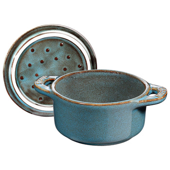 STAUB | CERAMIQUE - Mini Cocotte - Ø 100mm - okrągła - ceramiczna - turkus antyczny - Prime Gastro