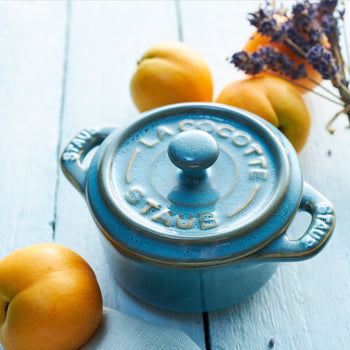 STAUB | CERAMIQUE - Mini Cocotte - Ø 100mm - okrągła - ceramiczna - turkus antyczny - Prime Gastro