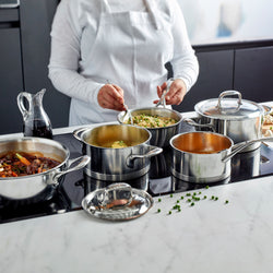 DEMEYERE | ATLANTIS 7 - Garnek do smażenia z pokrywką - Ø 160mm - Stal nierdzewna