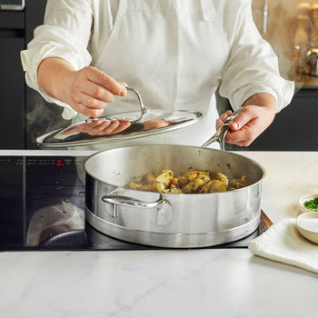 DEMEYERE | ATLANTIS 7 - rondel z uchwytem i pokrywką - niski - Ø 280 mm - stal nierdzewna - Prime Gastro