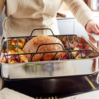 DEMEYERE | INDUSTRY 5 - Brytfanna z rusztem do pieczenia - 390x330mm - Stal nierdzewna - Prime Gastro