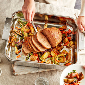 DEMEYERE | INDUSTRY 5 - Brytfanna z rusztem do pieczenia - 390x330mm - Stal nierdzewna - Prime Gastro