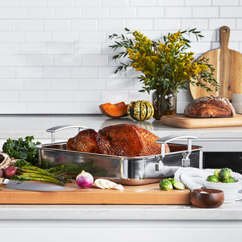 DEMEYERE | INDUSTRY 5 - Brytfanna z rusztem do pieczenia - 390x330mm - Stal nierdzewna - Prime Gastro