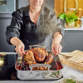 DEMEYERE | INDUSTRY 5 - Brytfanna z rusztem do pieczenia - 390x330mm - Stal nierdzewna - Prime Gastro