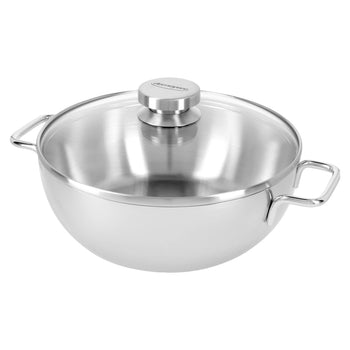 DEMEYERE | APOLLO 7 - patelnia do duszenia stożkowa ze szklaną pokrywką - Ø 240 mm - stal nierdzewna - Prime Gastro