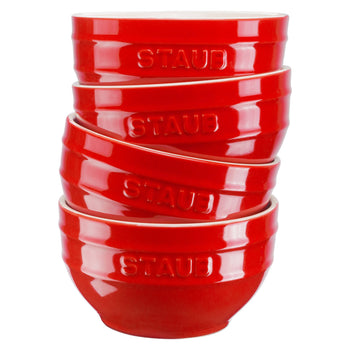 STAUB | CERAMIQUE - Zestaw misek, 4 części - Ø 140 mm - ceramika - wiśniowa czerwień - Prime Gastro