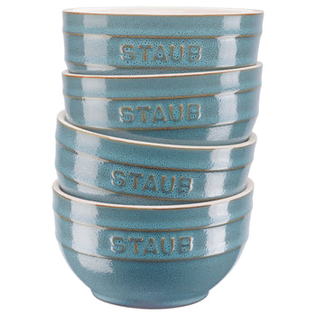STAUB | CERAMIQUE - Zestaw misek, 4 części - Ø 140mm - ceramika - turkus antyczny - Prime Gastro
