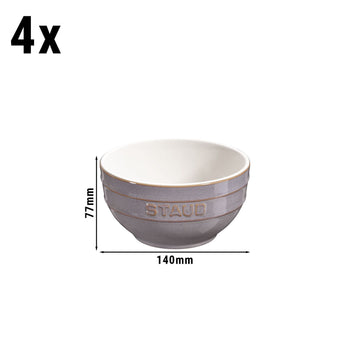 STAUB | CERAMIQUE - Zestaw misek, 4 części - Ø 140mm - ceramika - antyczny szary - Prime Gastro