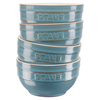 STAUB | CERAMIQUE - Zestaw misek, 4 części - Ø 120mm - ceramika - turkus antyczny - Prime Gastro