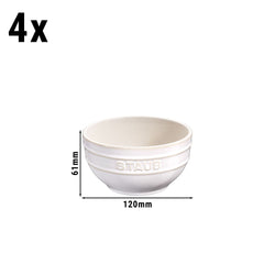 STAUB | CERAMIQUE - Zestaw misek, 4 - części - Ø 120mm - ceramika - kość słoniowa - biały