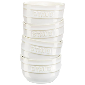 STAUB | CERAMIQUE - Zestaw foremek - 4 sztuki - Ceramika - Kość słoniowa-biały - Prime Gastro
