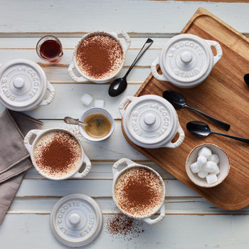 STAUB | CERAMIQUE - Zestaw Cocotte - 4 części - Ø 100 mm - ceramika - kość słoniowa - biały - Prime Gastro