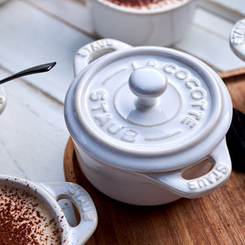 STAUB | CERAMIQUE - Zestaw Cocotte - 4 części - Ø 100 mm - ceramika - kość słoniowa - biały - Prime Gastro