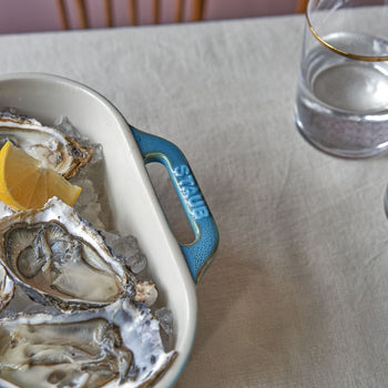 STAUB | CERAMIQUE - Zestaw foremek do piekarnika - 3-częściowy - prostokątny - ceramiczny - turkus antyczny - Prime Gastro