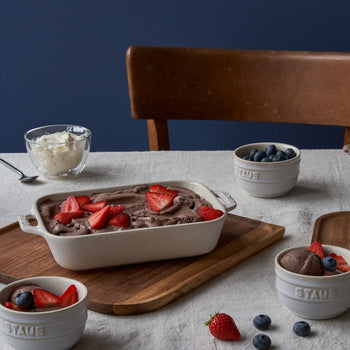 STAUB | CERAMIQUE - Zestaw foremek do piekarnika - 3-częściowy - prostokątny - ceramiczny - kość słoniowa-biały - Prime Gastro