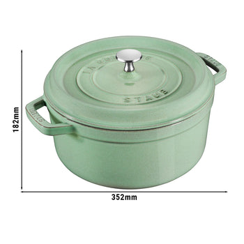 STAUB | LA COCOTTE - Cocotte - Ø 280mm - Żeliwo - kolor szałwiowy - Prime Gastro