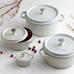 STAUB | LA COCOTTE - Cocotte - Ø 220mm - Żeliwo - Biała trufla