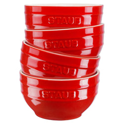 STAUB | CERAMIQUE - 4 - częściowy zestaw misek - Ø 120 mm - ceramika - kolor wiśniowo - czerwony
