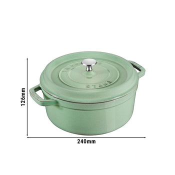 STAUB | LA COCOTTE - Cocotte - Ø 180mm - Żeliwo - kolor szałwiowy - Prime Gastro