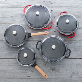 STAUB | BRAISERS - Brytfanna ze szklaną pokrywą - 240mm - Żeliwo - Wiśniowa czerwień - Prime Gastro