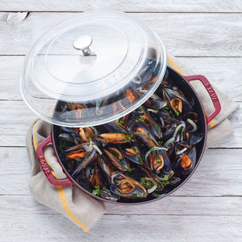 STAUB | BRAISERS - Brytfanna ze szklaną pokrywą - 240mm - Żeliwo - Wiśniowa czerwień - Prime Gastro