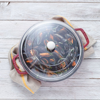 STAUB | BRAISERS - Brytfanna ze szklaną pokrywą - 240mm - Żeliwo - Wiśniowa czerwień - Prime Gastro