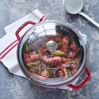 STAUB | BRAISERS - Brytfanna ze szklaną pokrywą - 240mm - Żeliwo - Wiśniowa czerwień - Prime Gastro