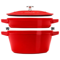 STAUB | STACKABLE SET - zestaw Garnków do gotowania - 2 szt - Ø 240mm - żeliwo - wiśniowa czerwień
