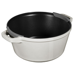 STAUB | STACKABLE SET - Zestaw garnków do gotowania - 2 szt - Ø 240mm - żeliwo - biała trufla