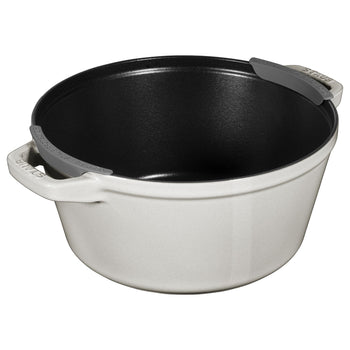 STAUB | STACKABLE SET - Zestaw garnków do gotowania - 2 szt - Ø 240mm - żeliwo - biała trufla - Prime Gastro