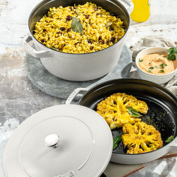 STAUB | STACKABLE SET - Zestaw garnków do gotowania - 2 szt - Ø 240mm - żeliwo - biała trufla - Prime Gastro