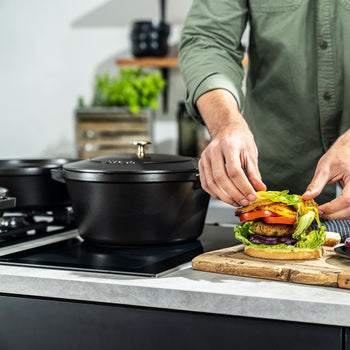 STAUB | STACKABLE SET - Zestaw garnków do gotowania - 3 szt - Ø 240mm - żeliwo - czarny - Prime Gastro