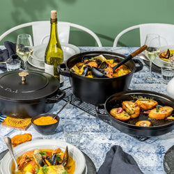 STAUB | STACKABLE SET - Zestaw garnków do gotowania - 3 szt - Ø 240mm - żeliwo - czarny