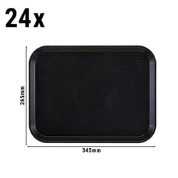 (24 szt.) CAMBRO | Taca do fast foodów - prostokątna - 345x265mm - wysoki profil - czarna