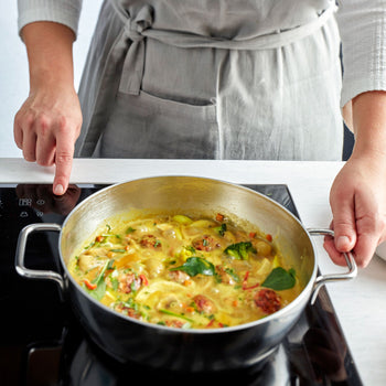 DEMEYERE | APOLLO 7 - patelnia do duszenia stożkowa ze szklaną pokrywką - Ø 280 mm - stal nierdzewna - Prime Gastro