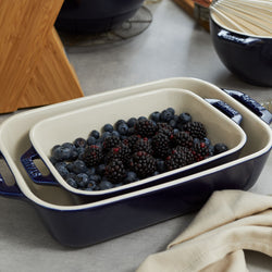 STAUB | CERAMIQUE - Naczynie do zapiekania - 340x240mm - Ceramika - Ciemnoniebieski kolor