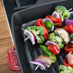 STAUB | PATELNIE GRILLOWE - American Grill - 260x260mm - Żeliwo - Wiśniowa czerwień