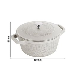 STAUB | LA COCOTTE - Cocotte - Ø 240mm - Żeliwo - Biała trufla