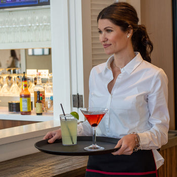 (12 szt.) CAMBRO | CAMTREAD® - Tacka z włókna szklanego - okrągła - ø 405 mm - wysoki profil - czarna - Prime Gastro