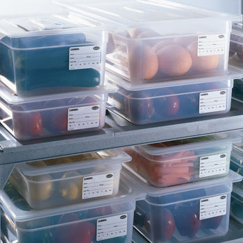 (6 sztuk) CAMBRO | Pojemniki GN z polipropylenu 1/1 – mleczne – wysokość: 150 mm - Prime Gastro