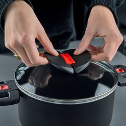 BALLARINI | CLICK & COOK - Zestaw garnków do gotowania z pokrywką - 3 części - Czarny