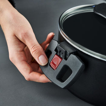 BALLARINI | CLICK & COOK - Zestaw garnków do gotowania z pokrywką - 3 części - Czarny - Prime Gastro