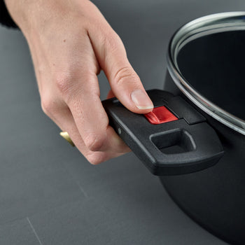 BALLARINI | CLICK & COOK - Zestaw garnków do gotowania z pokrywką - 3 części - Czarny - Prime Gastro