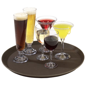 (12 szt.) CAMBRO | CAMTREAD® - Taca z włókna szklanego - okrągła - ø 355 mm - wysoki profil - brązowa - Prime Gastro