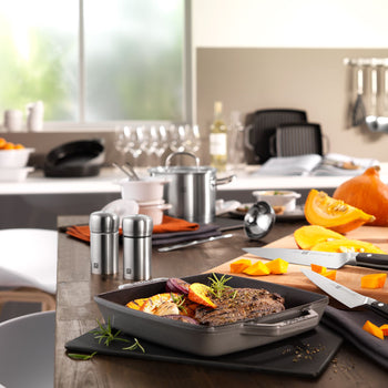 STAUB | PATELNIE GRILLOWE - Patelnia grillowa - 280x280mm - Żeliwo - Grafitowy szary - Prime Gastro